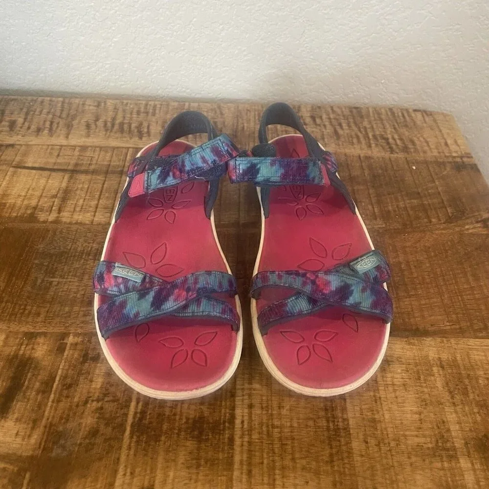 Keen Harper US 4 M Youth Girls Open Toe Sandal Pink Blue